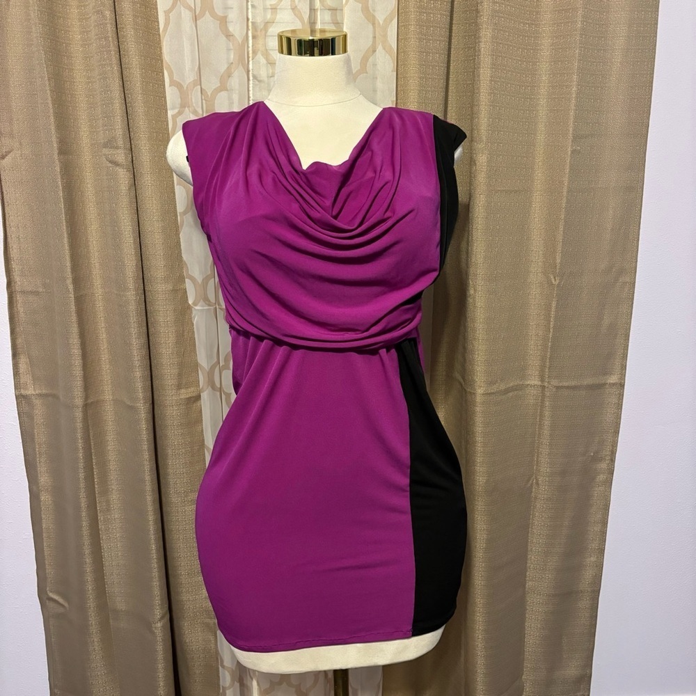 Elegant Purple and Black Women's Dress, size S